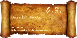 Oszkó Hektor névjegykártya